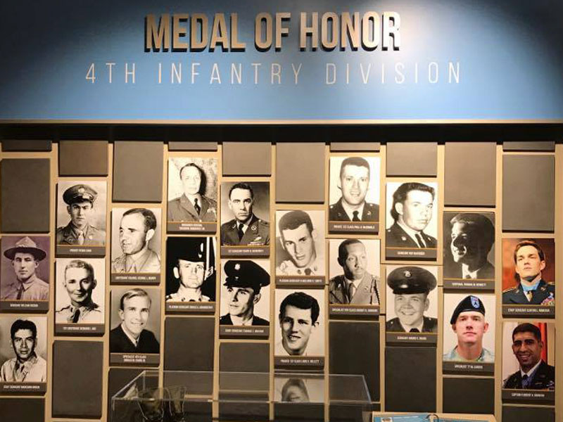 Medal of Honor - 4th Infantry Division wall display.